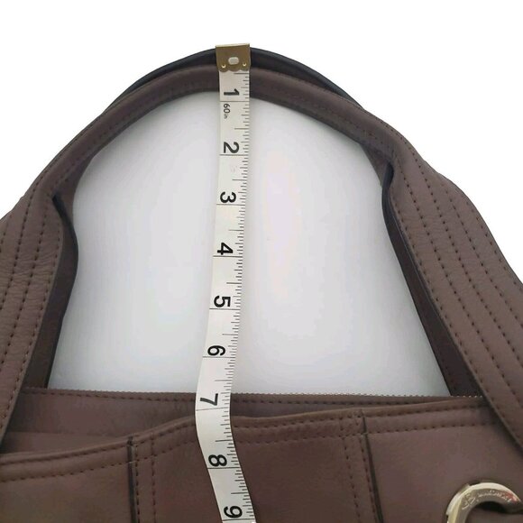 B Makowsky 100% Genuine Leather Hobo Shoulder Bag Taupe Designer Classic… - Picture 7 of 15